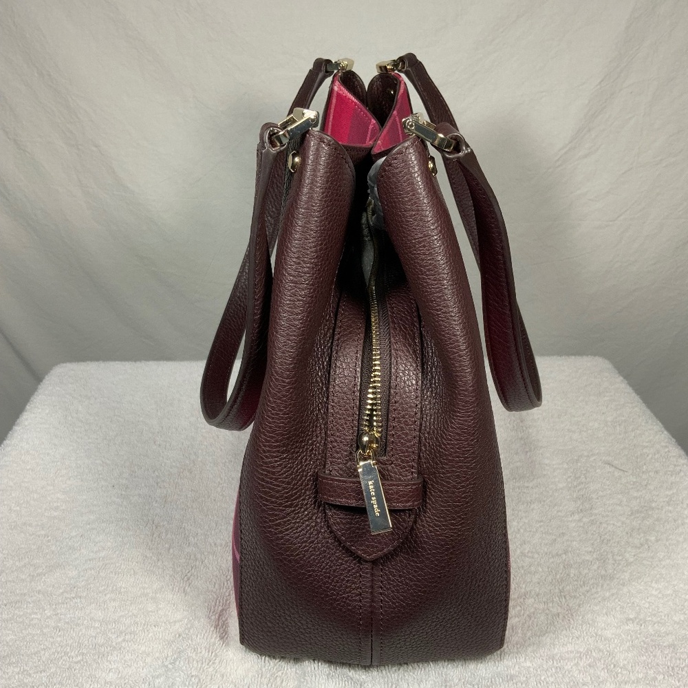 NWOT ♠️ Kate Spade Plaid Leila Medium Triple Compartment Shoulder Bag - Picture 4 of 14